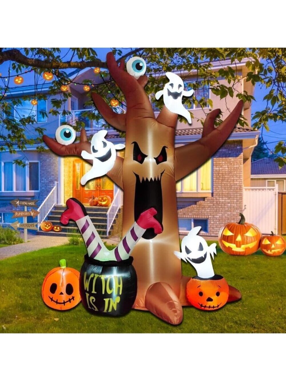 ⚡8 Ft Halloween Inflatables Outdoor Decorations  Outdoor Spooky Halloween